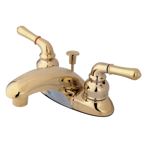 4" Centerset Bathroom Faucet, Polished Brass